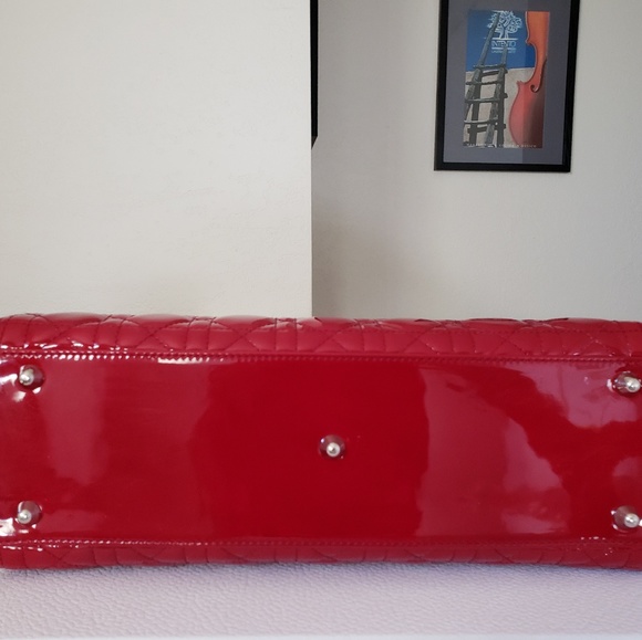 Lady Dior Red Patent Leather large Bag. No offer. - Picture 4 of 11
